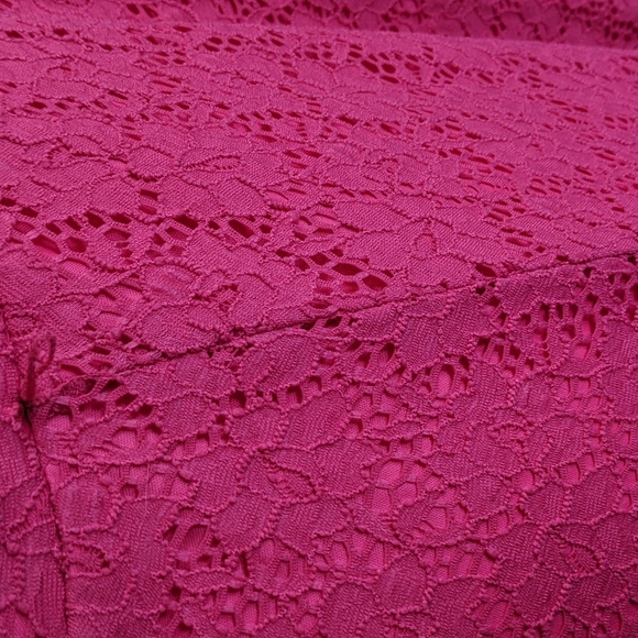 Lane Bryant Pink floral lace overlay dreas - Picture 4 of 6